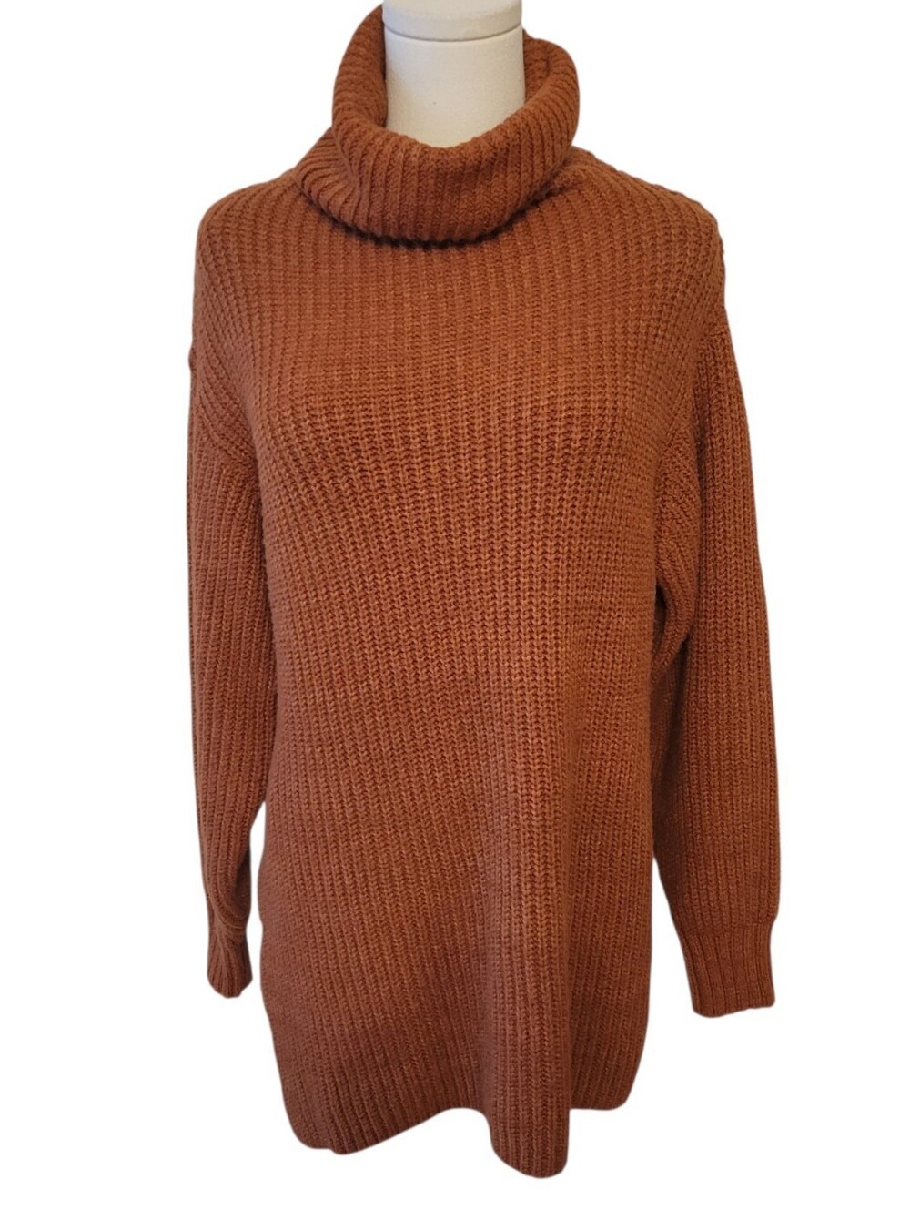 Free People Orange Brown Turtleneck Sweater Size XS